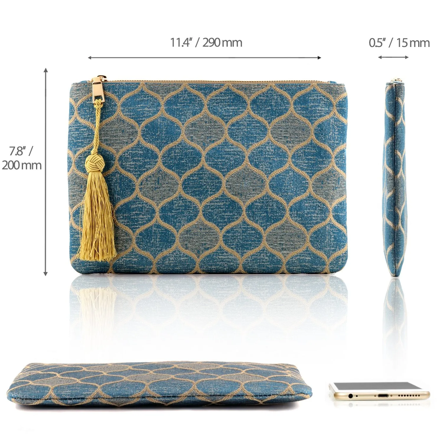 Otto Angelino Designer Women’s Bohemian Clutch Purse - Multiple Slots Money, Cards, Smartphone - Ultra Slim