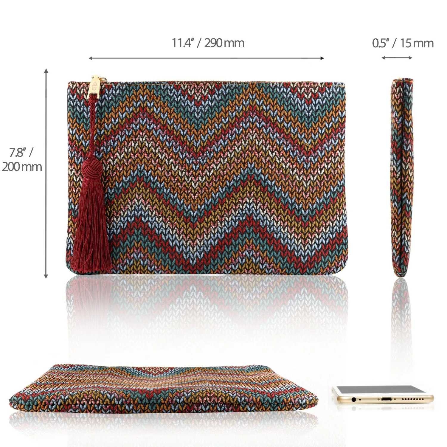Otto Angelino Designer Women’s Bohemian Clutch Purse - Multiple Slots Money, Cards, Smartphone - Ultra Slim