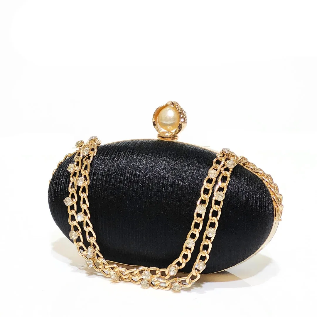 Oval Satin Clutch