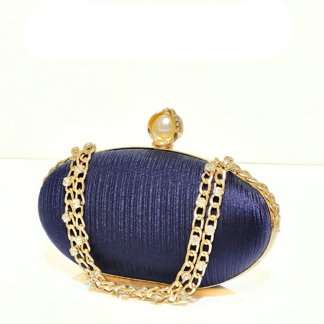 Oval Satin Clutch