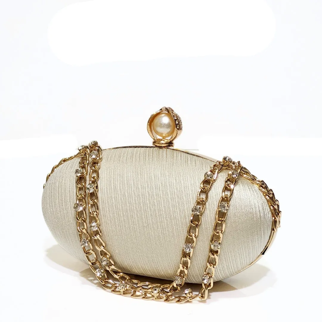 Oval Satin Clutch