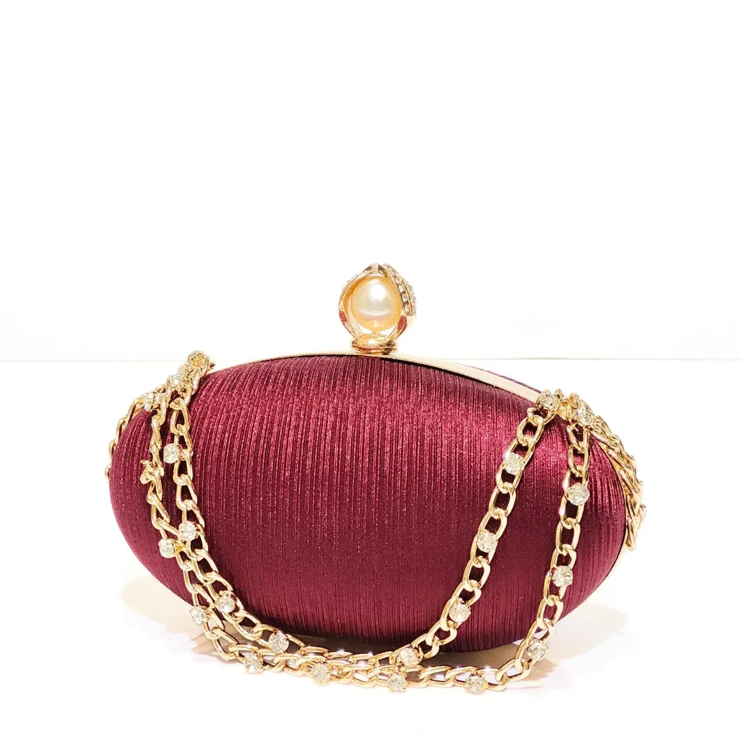 Oval Satin Clutch