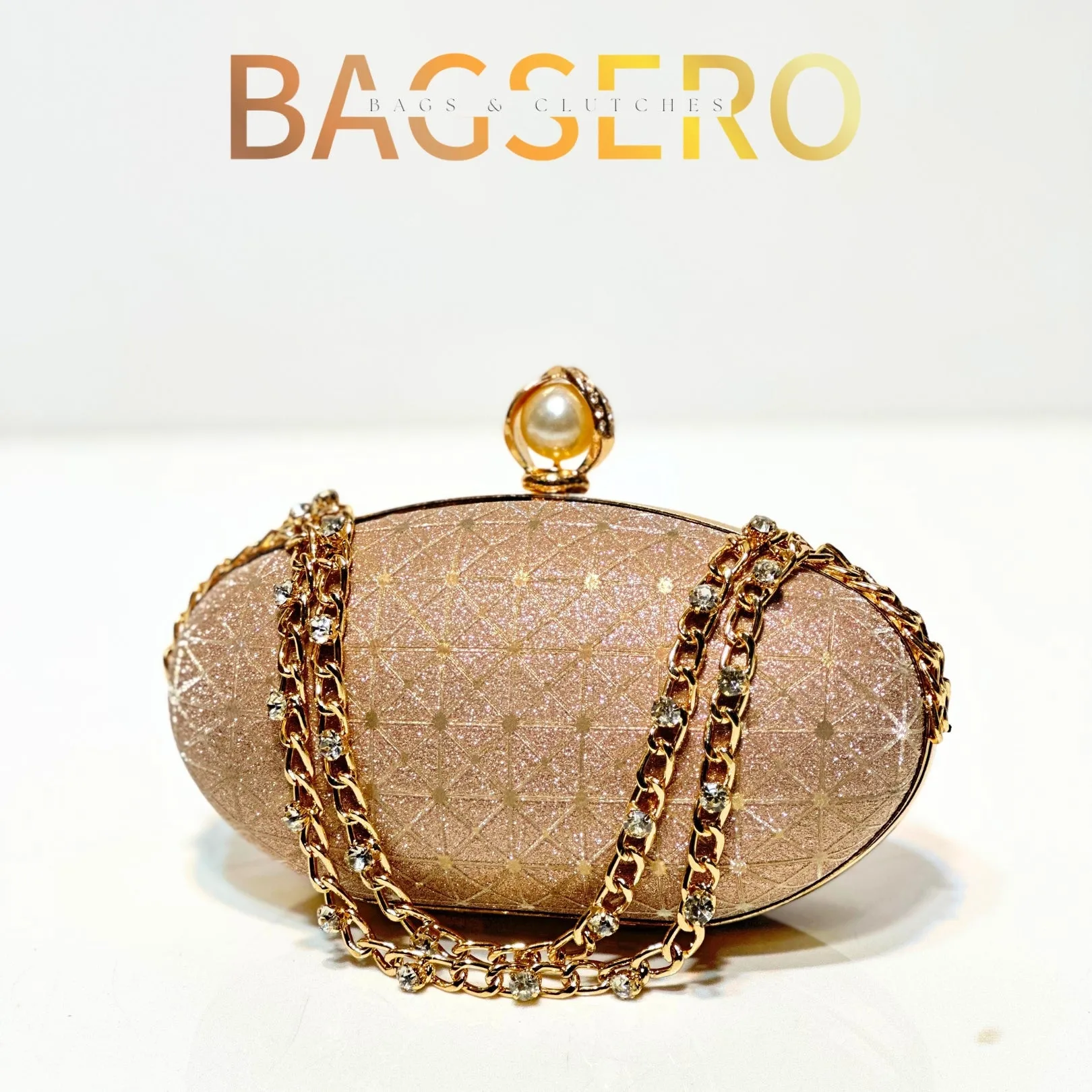 Oval Shimmer Clutch