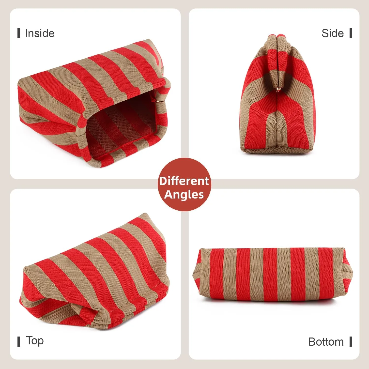 Oweisong Summer Woven Clutch Purse for Women 2025 Crochet Stripped Beach Bag Hot Pink Spring Purse Evening Handbag