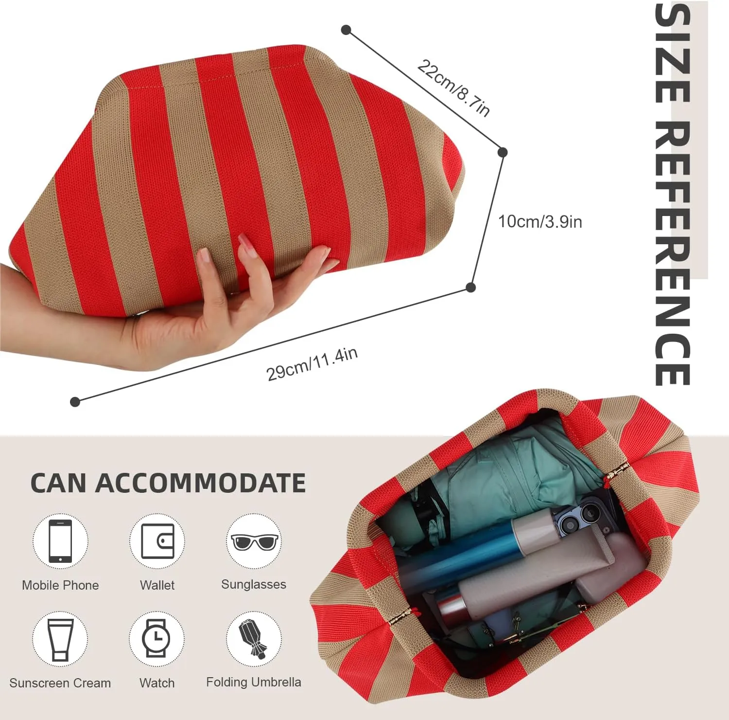 Oweisong Summer Woven Clutch Purse for Women 2025 Crochet Stripped Beach Bag Hot Pink Spring Purse Evening Handbag