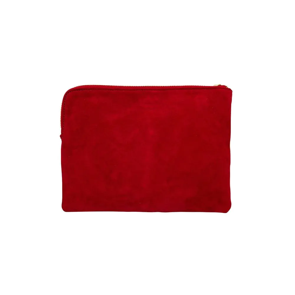 PAIGE CLUTCH W/WHIP STITCH - CHERRY/PINK
