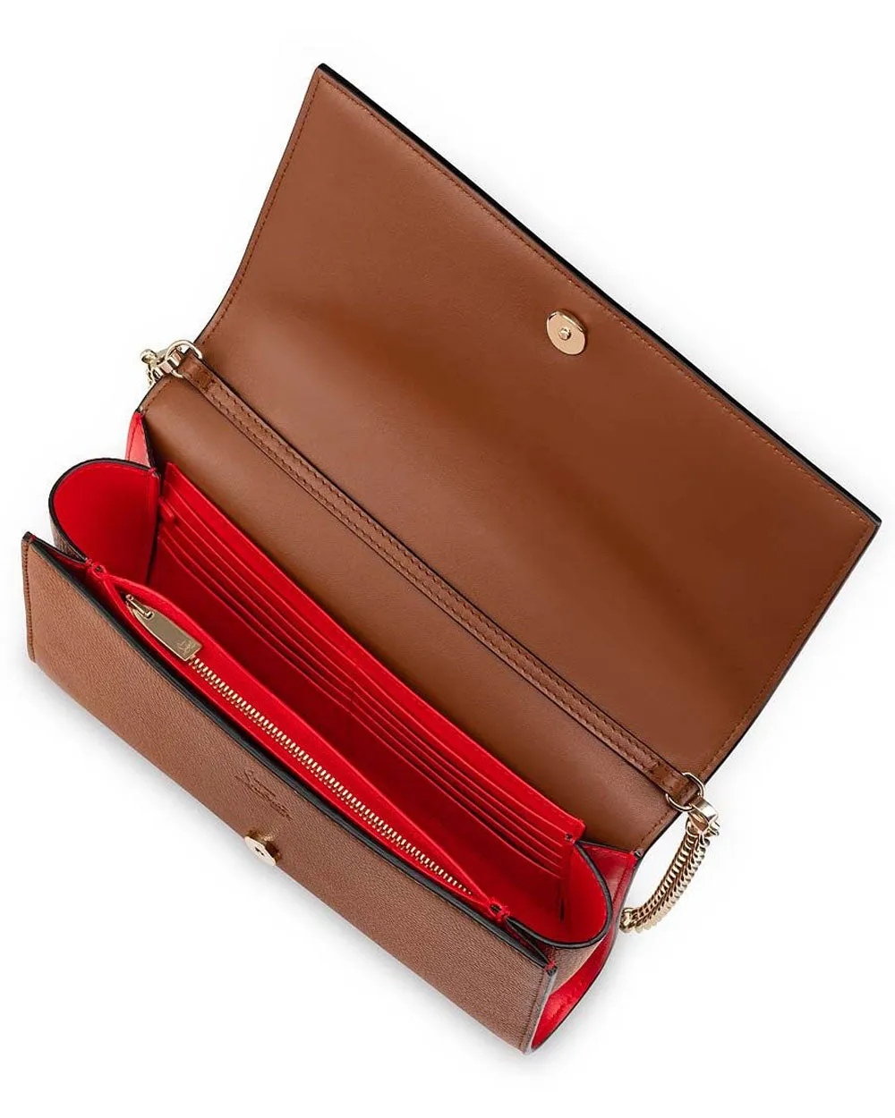 Paloma Studded Leather Clutch in Biscotto