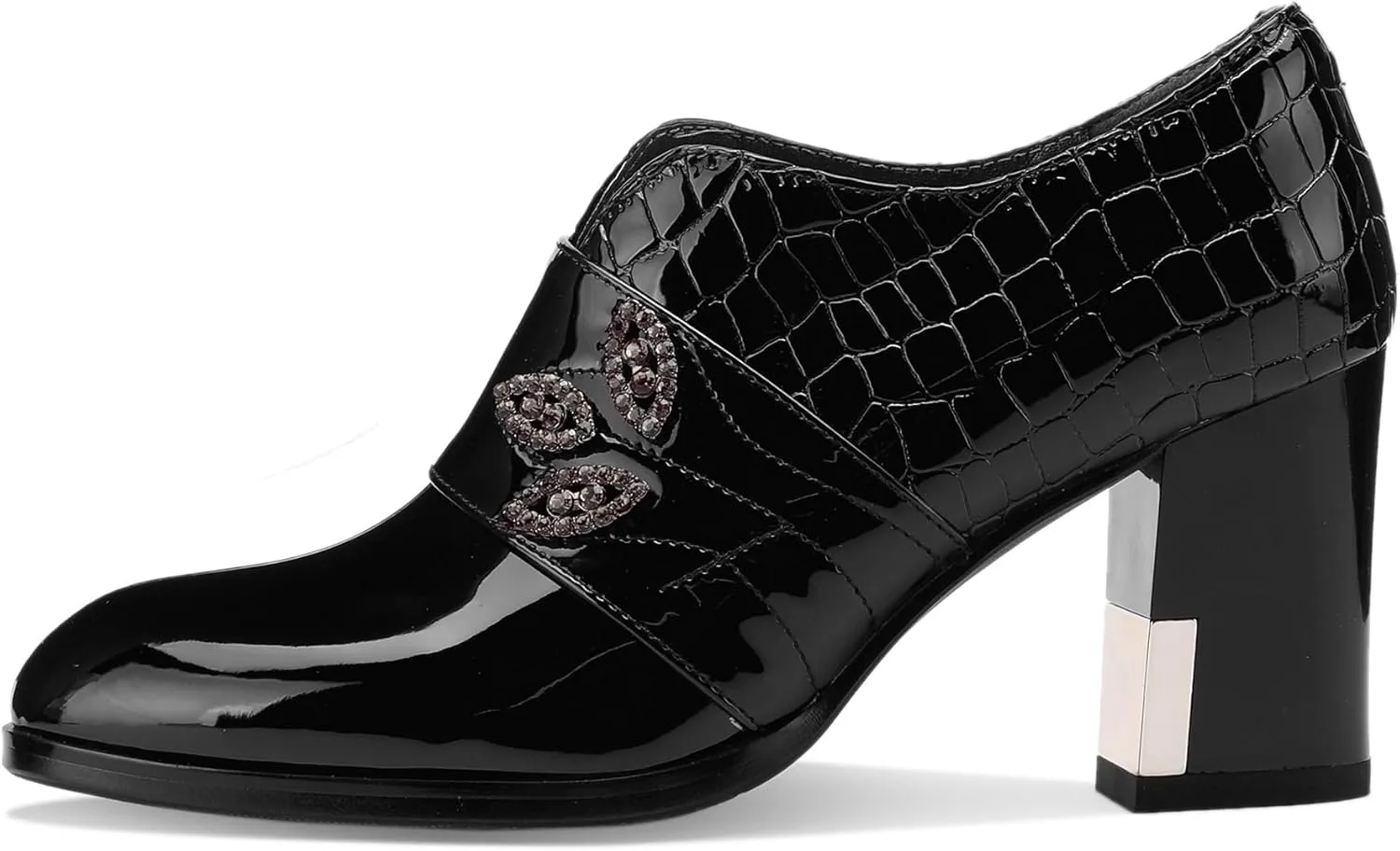 Patent Leather Ankle Boots for Women Chunky Block Extra Wide Booties Botas Para Mujer High Heels Dress Warm Lined Classic Ladies Comfortable Fashion Dressy 3 Inch Boot