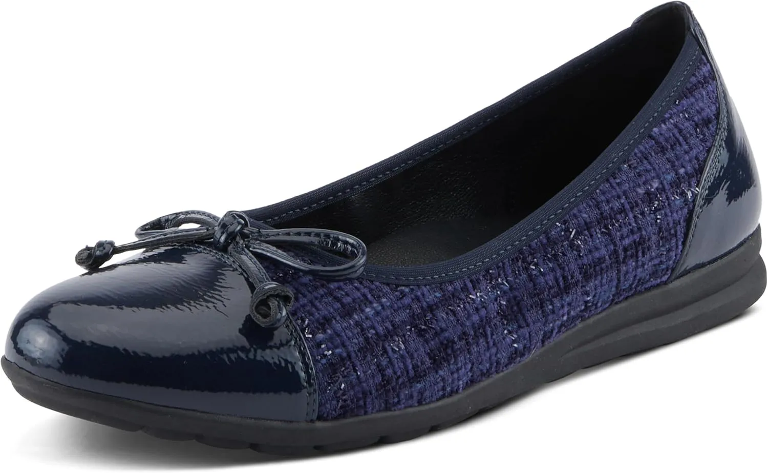 PATRIZIA Women's Ashlin Ballet Flats with Patent Finish, Plaid Velvet, and Feminine Bow