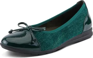 PATRIZIA Women's Ashlin Ballet Flats with Patent Finish, Plaid Velvet, and Feminine Bow