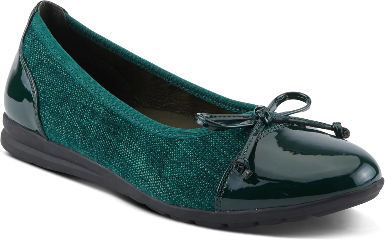 PATRIZIA Women's Ashlin Ballet Flats with Patent Finish, Plaid Velvet, and Feminine Bow