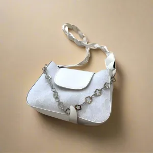 Pattern Embroidered Underarm Handbag