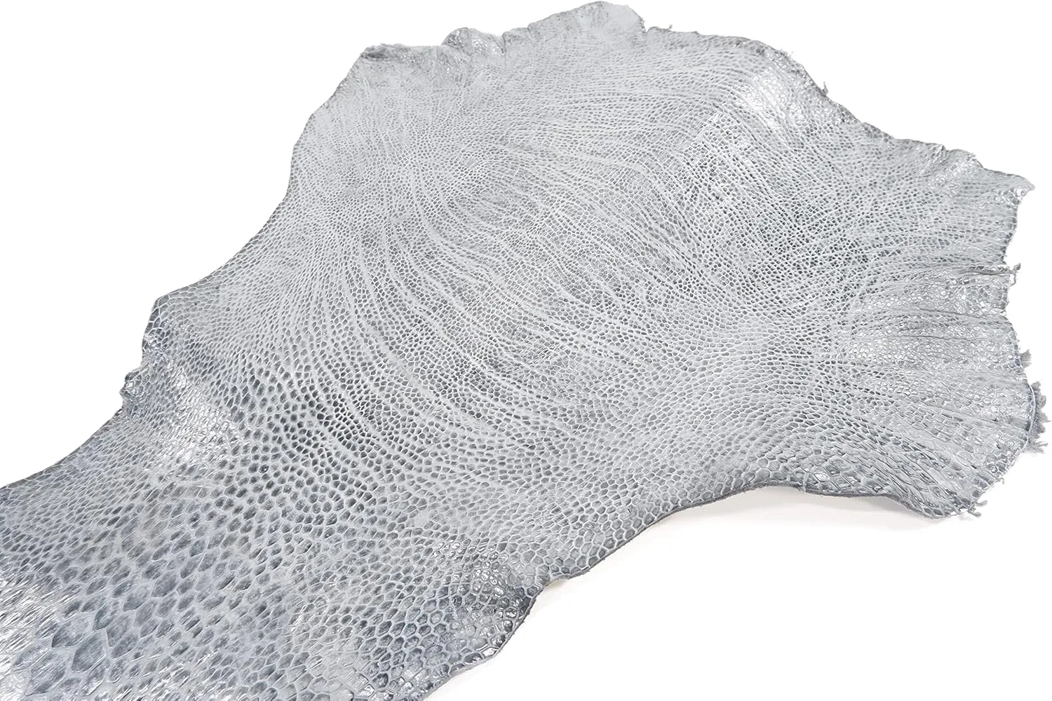 PELGIO Genuine Ostrich Leg Skin Leather with Nail Claw Hide Pelt 5" x 70 cm. Grade A (Telegrey)