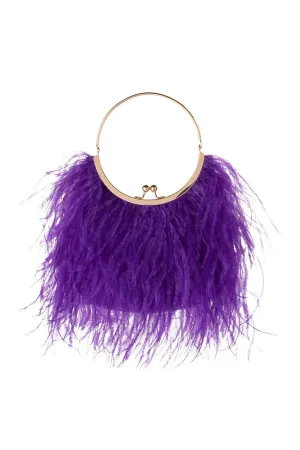 Penny Feathered Frame Bag - Purple