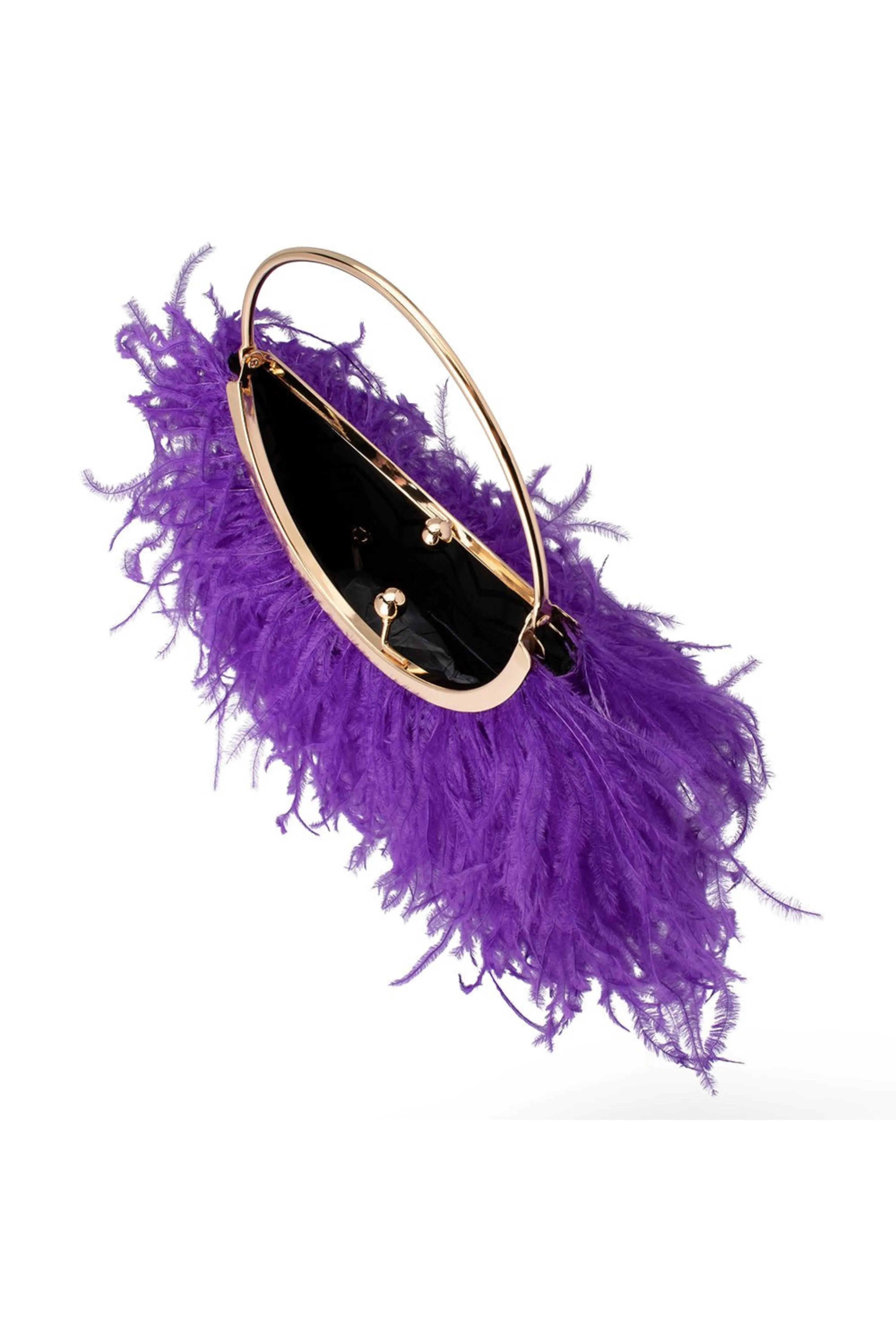 Penny Feathered Frame Bag - Purple
