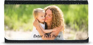 Personalized Photo Upload Purse – Mothers Day Gifts For Mom – PU Leather Purse – Personalized Gifts (Black)