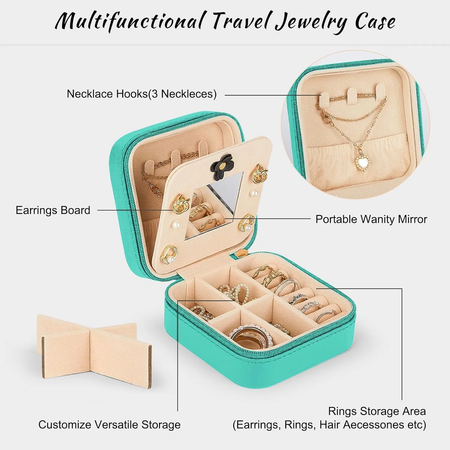 Personalized Travel Stuff Jewelry Box Cute Mini Teen Girls Gifts,Kids First Jewelry Case Gift With Initial Customized,Perfect Birthday Gifts Mother of The Groom Gifts for Mom