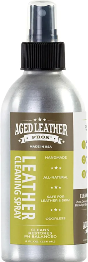 pH Balanced Leather Cleaner (8 oz) for Suede, Nubuck, and Any Leather | Protects Purses, Shoes, Jackets, Couches, Auto Interior, Saddles and Much More