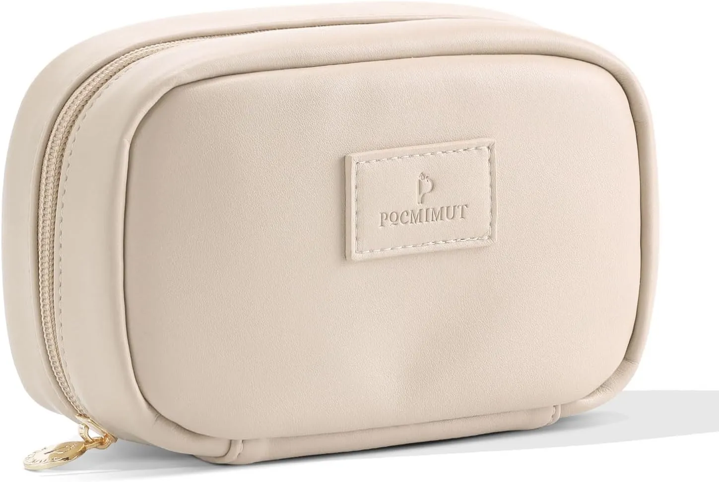 Pocmimut Christmas Gifts, Makeup Bag Small Pouch Purse Travel Essentials,Open Flat Make Pouch Christmas Birthday Gifts for Mom and Lover,Beige