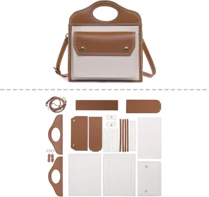 POPSEWING Pocket Handbags DIY Tote Kit for Girls, Leather Working Kit for Adults, DIY Bag Kit with Sewing Kit for Shoulder Bag, DIY Purse Leather Kit for Personalized Gift (DIY Kits)