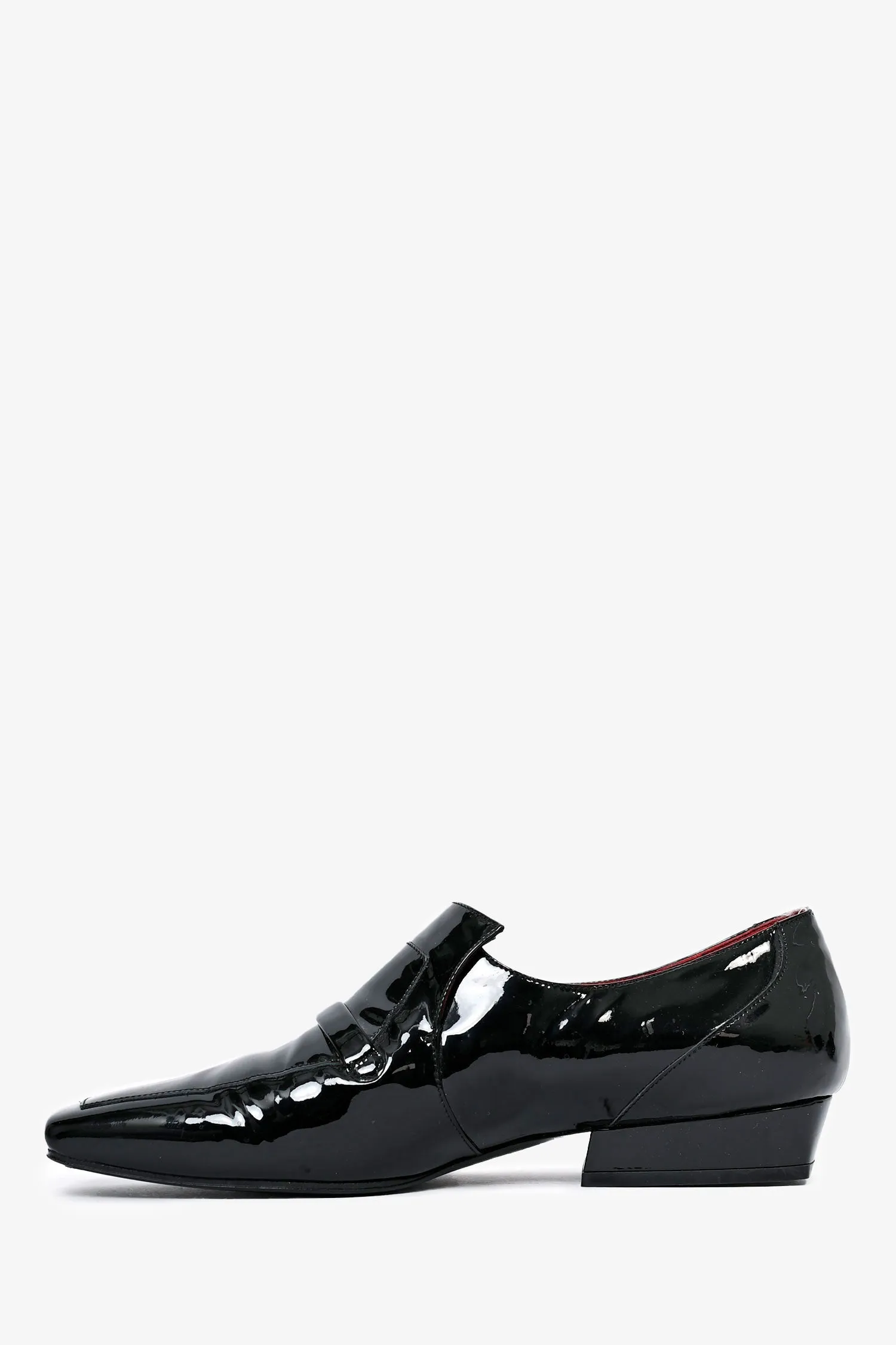 Pre-Loved Chanel™ Black Patent Leather Slip On Loafers Size 38