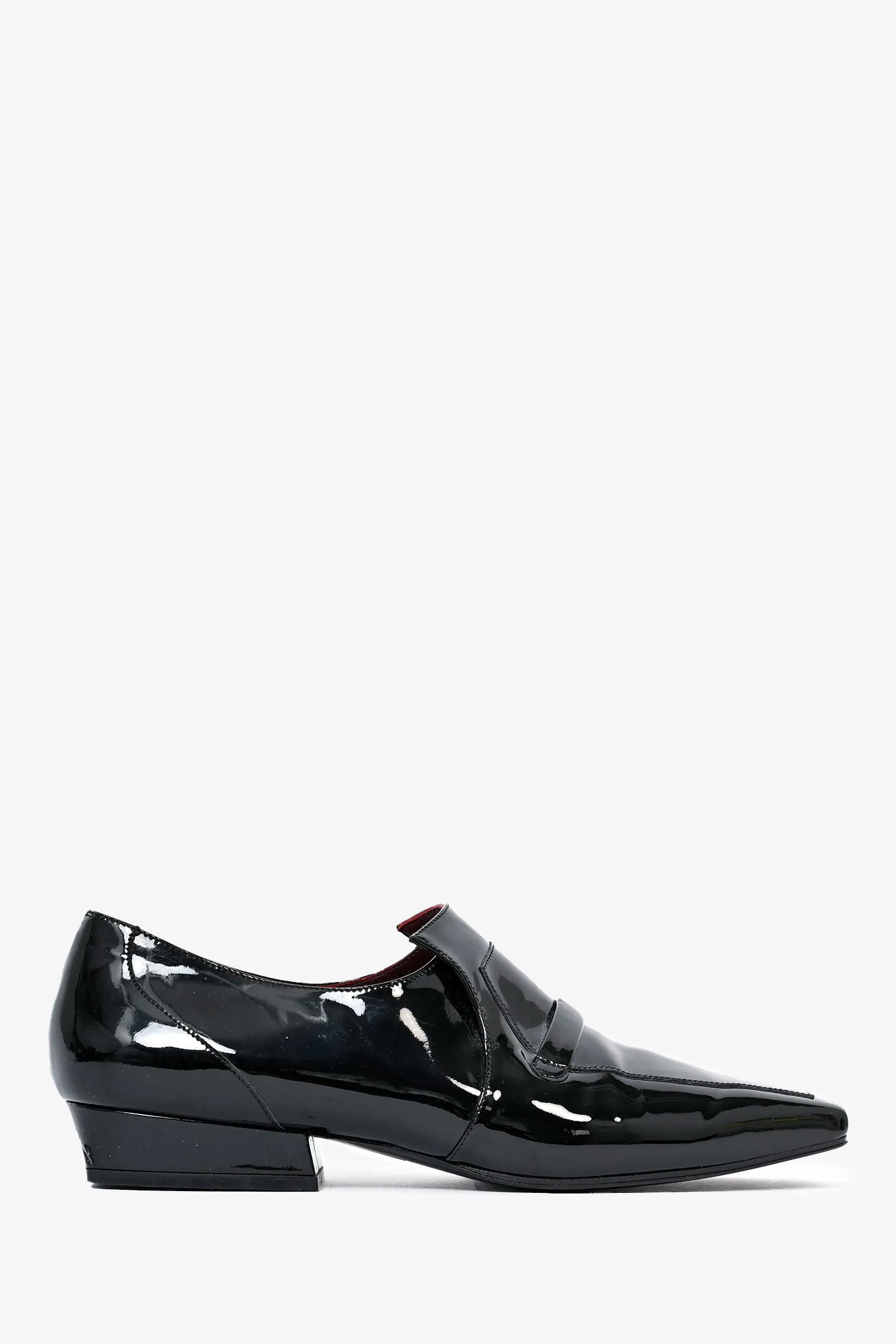 Pre-Loved Chanel™ Black Patent Leather Slip On Loafers Size 38