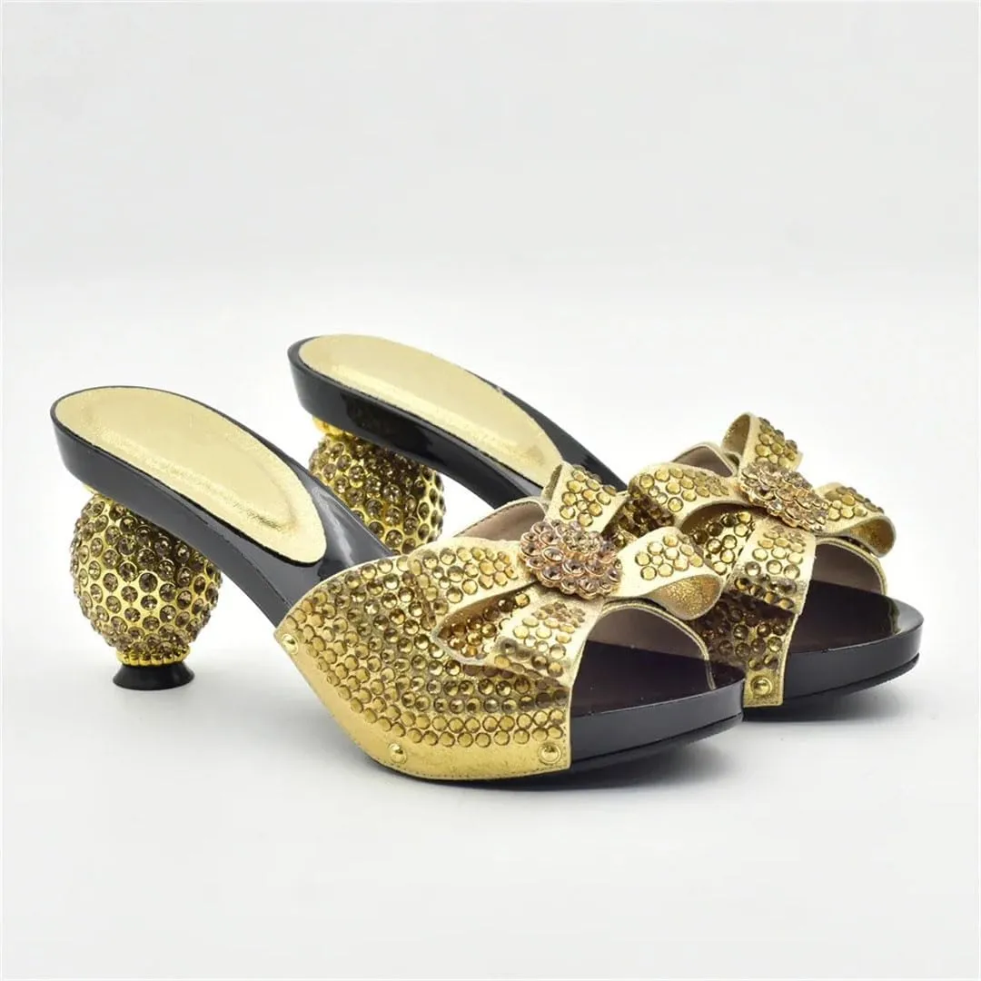 Premium Dual Wear Bridal Combo African Crystal Heels Convertible Evening Bag Set