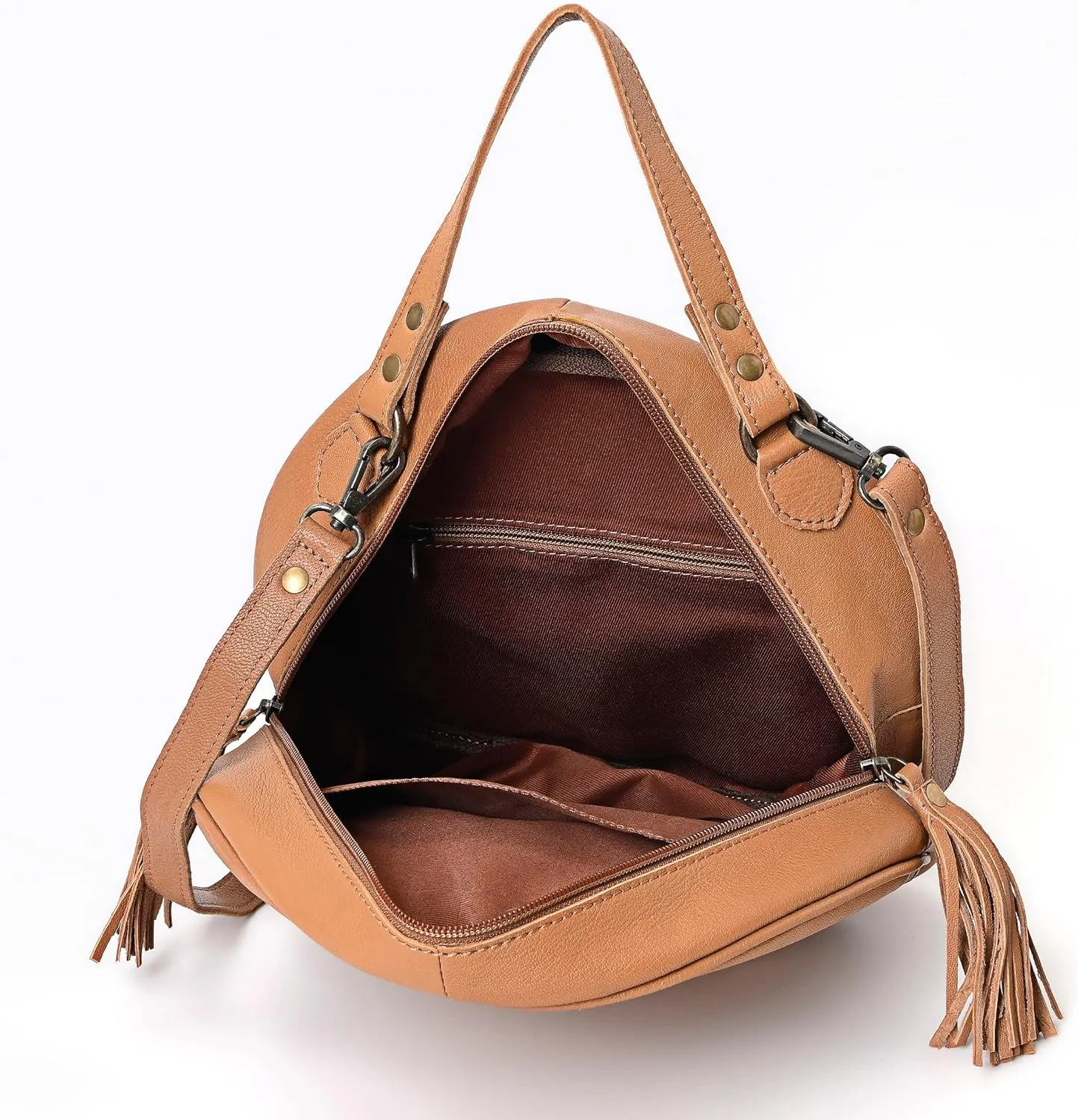 Premium Handtooled Leather Round Western Crossbody Bag Purses For Women