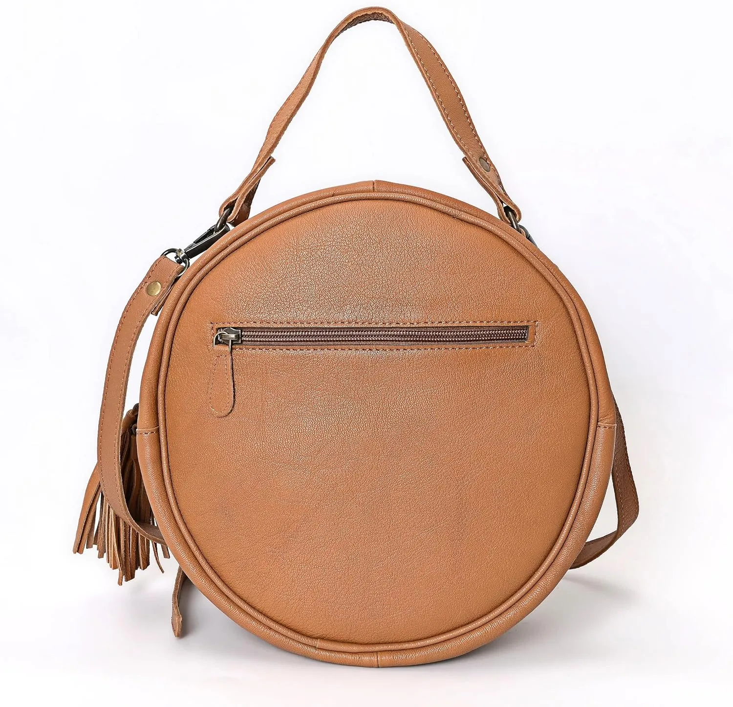 Premium Handtooled Leather Round Western Crossbody Bag Purses For Women