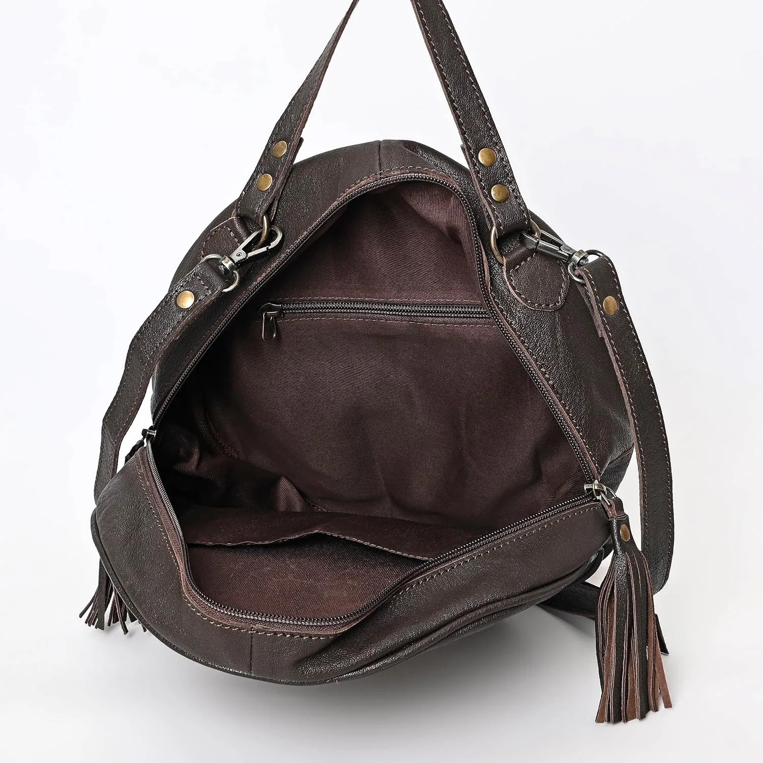 Premium Handtooled Leather Round Western Crossbody Bag Purses For Women