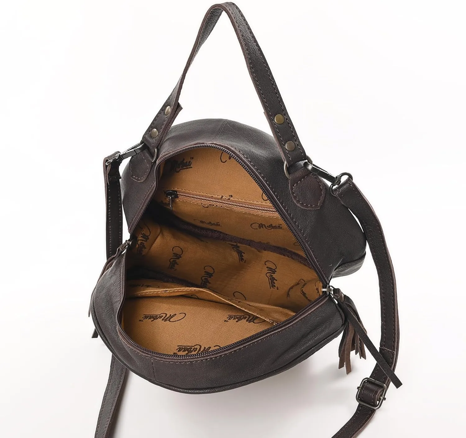 Premium Handtooled Leather Round Western Crossbody Bag Purses For Women