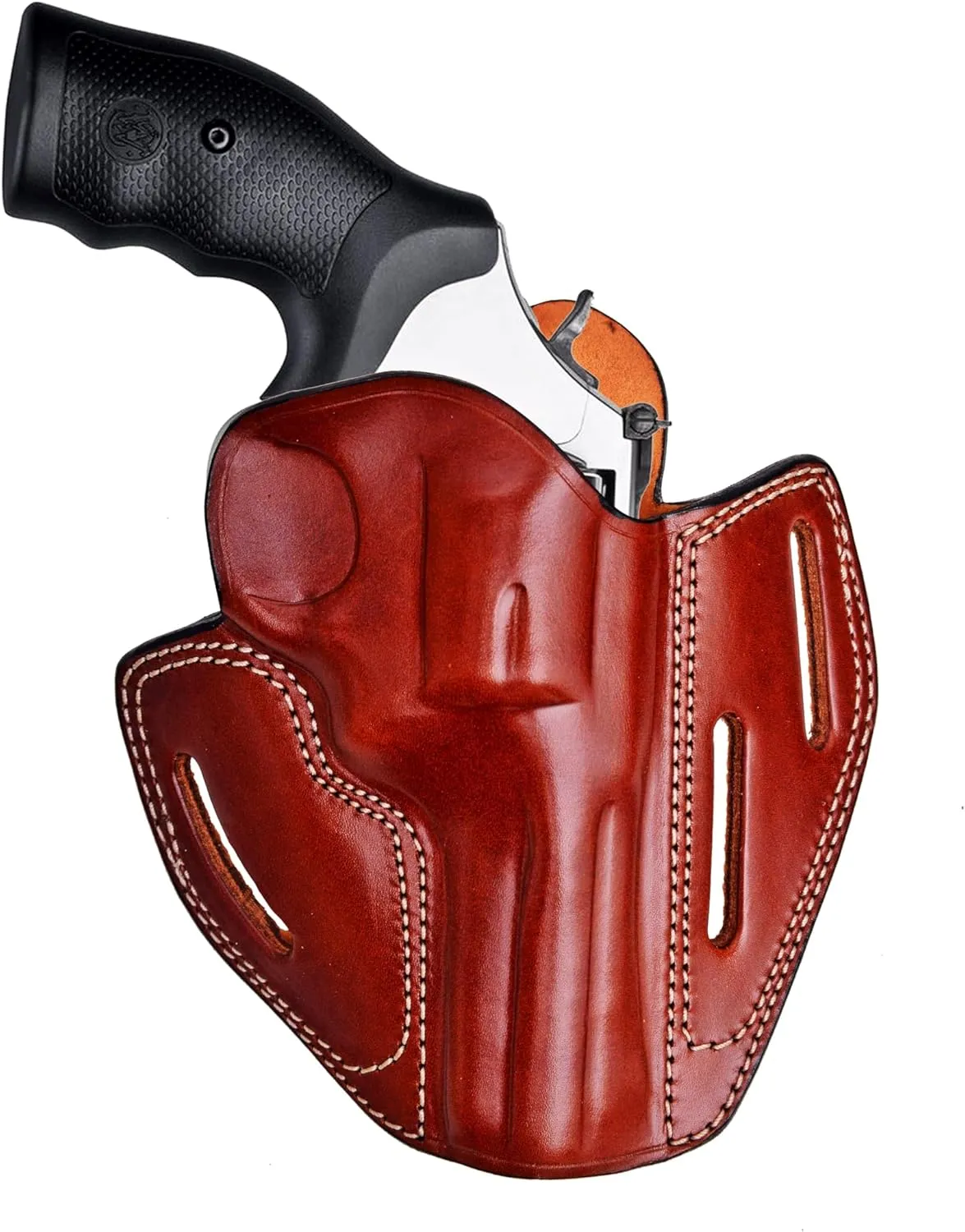 Premium Leather Belt Holster fits Colt King Cobra or Colt Python, Handcrafted, 3 Slot Pancake, Fast Draw, Right Handed, PulsarHolster