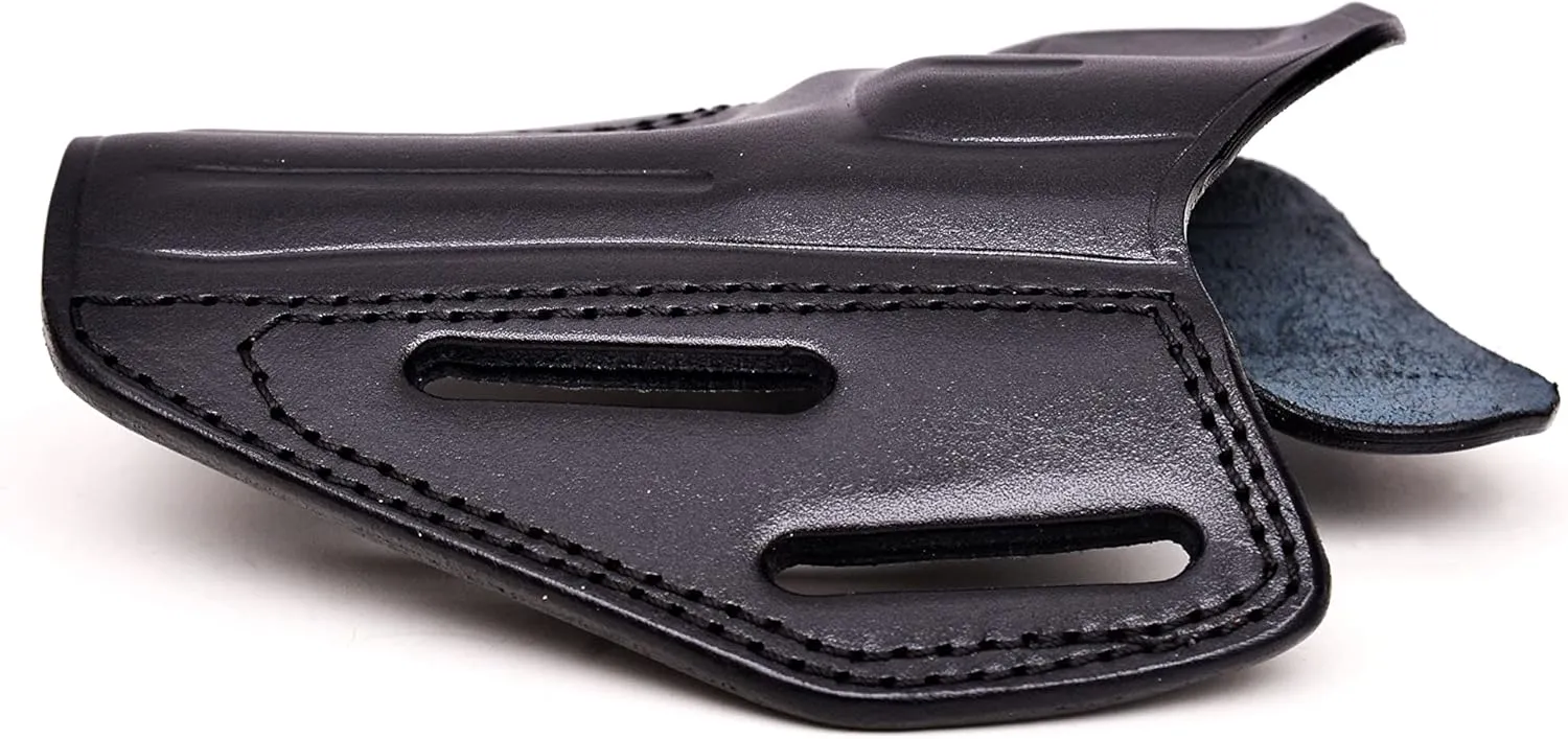 Premium Leather Belt Holster fits Colt King Cobra or Colt Python, Handcrafted, 3 Slot Pancake, Fast Draw, Right Handed, PulsarHolster