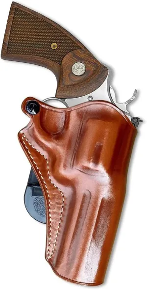 Premium Leather OWB Paddle Holster Open Top, Fits Colt Python 357 Magnum 4.25" Barrel, Right Hand Draw, Brown Color #1304#