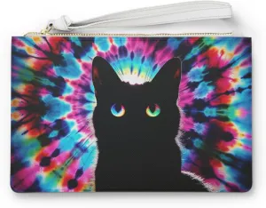 Psychedelic Cat Clutch Bag - Trippy Colorful Cat Purse, Cute Festival Crossbody, Fun Pet Lover Accessory