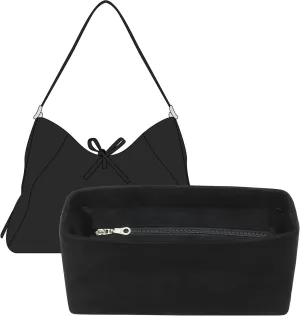 Purse Organizer Insert Compatible with Lv Carryall PM Insert Organizer and More, Velvet Bag Divider Shaper for Tote Handbags(PM,Black)