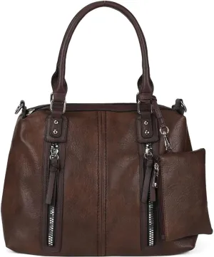 Purses and Handbags for Women PU Leather Fashion Tote Bag Large Shoulder Bag Top Handle Satchel Purse Set 2pcs