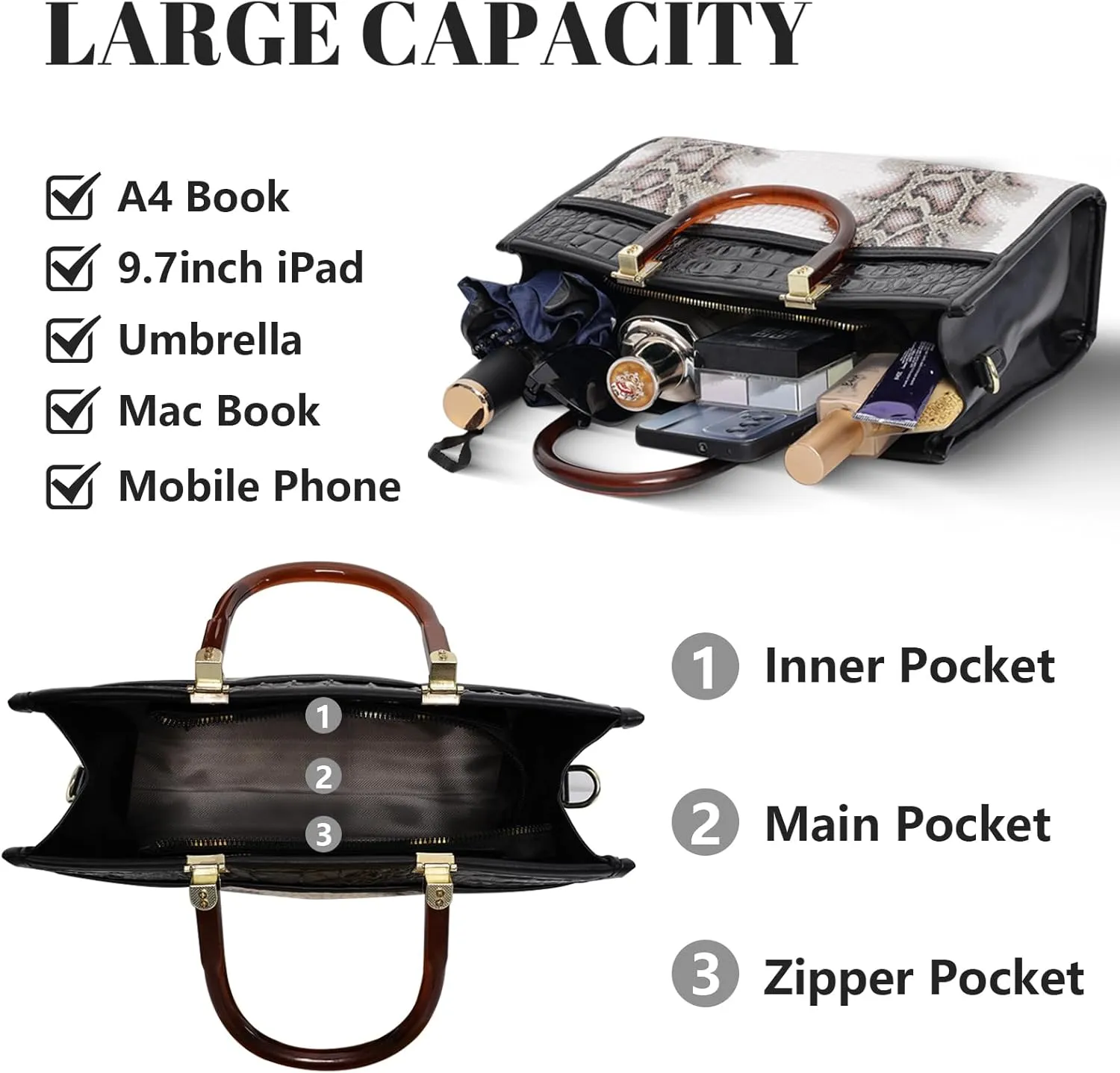 Purses for Women Faux Leather Medium Small Tote Satchel Shoulder Purse Ladies Handbag Wallet set 3pcs