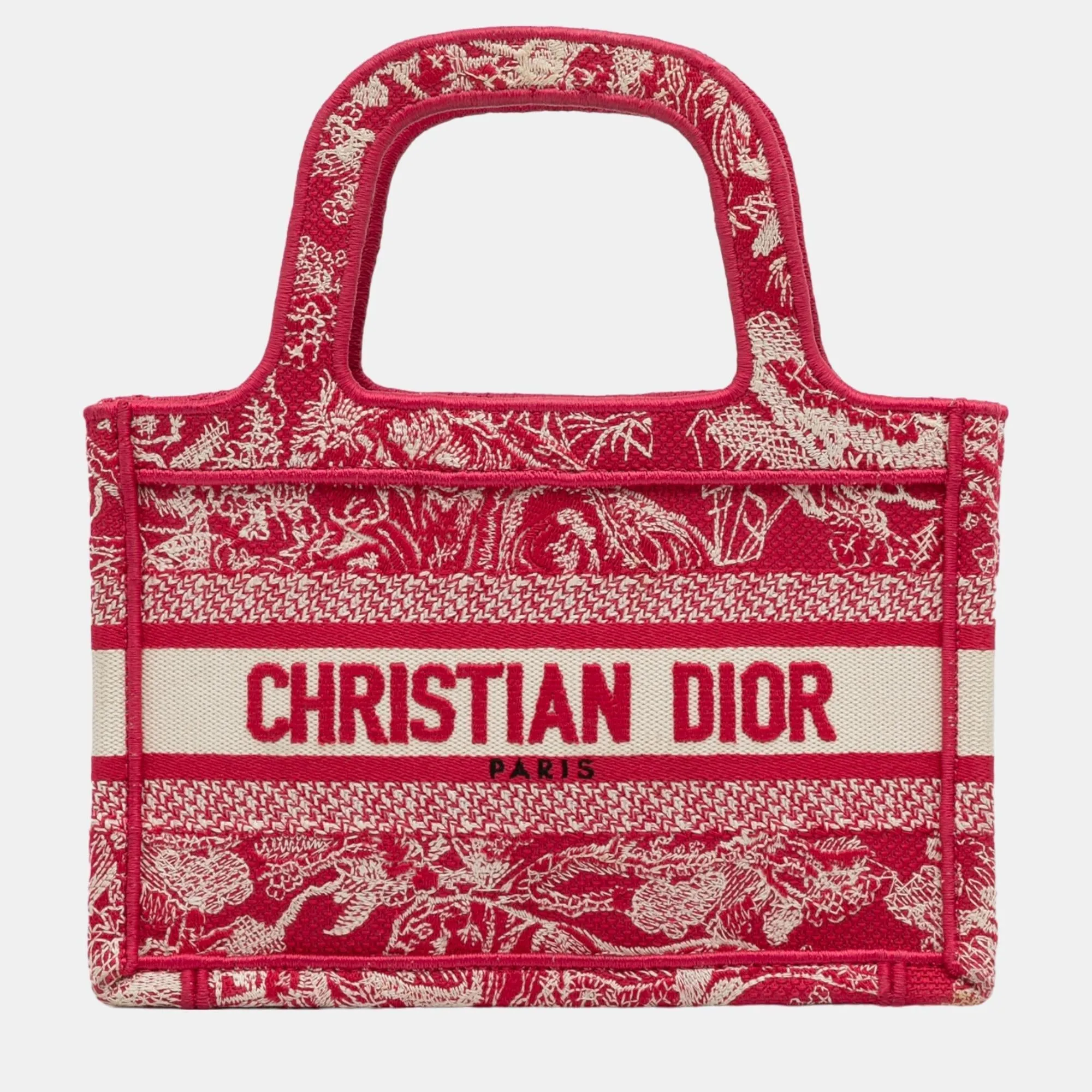 quality Embroidered Top Dior Order now All-in-one solution Tote Book Mini Red