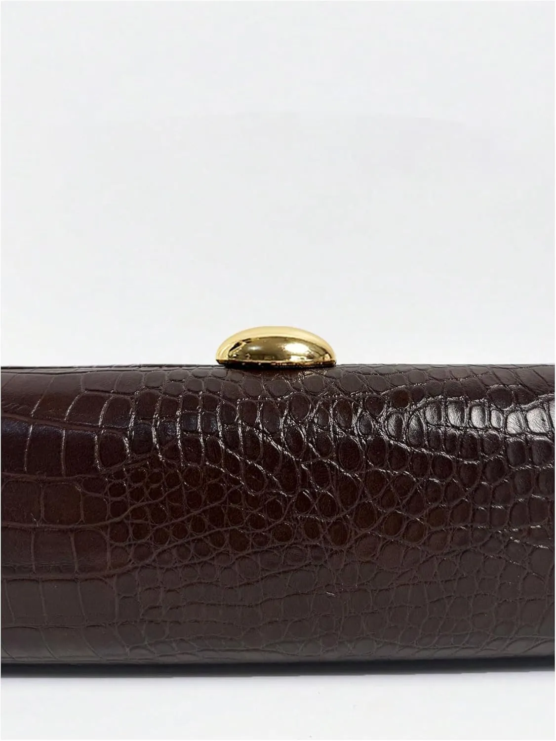 QWINEE Evening Clutch Purses for Women PU Leather Magnet Crocodile Embossed Shoulder Handbag Elegant Crossbody Bag with Chain