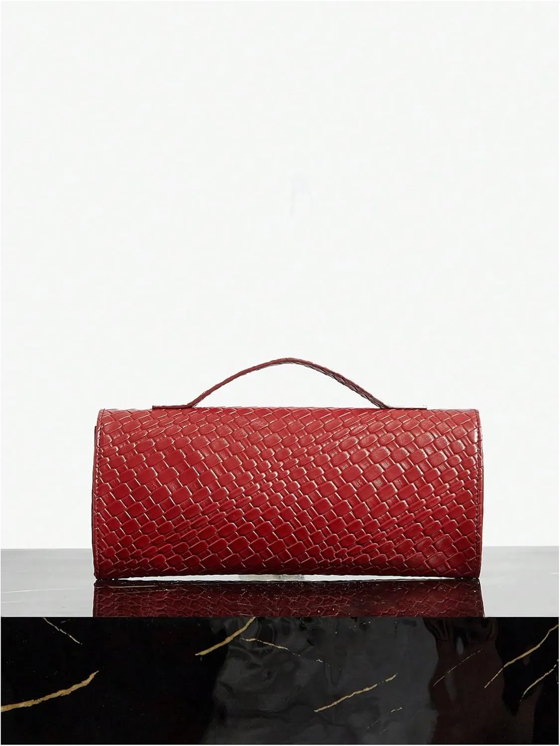 QWINEE Women's Crocodile Embossed Handbag Vintage Elegant Satchel Handbag PU Leather Evening Clutch Purses