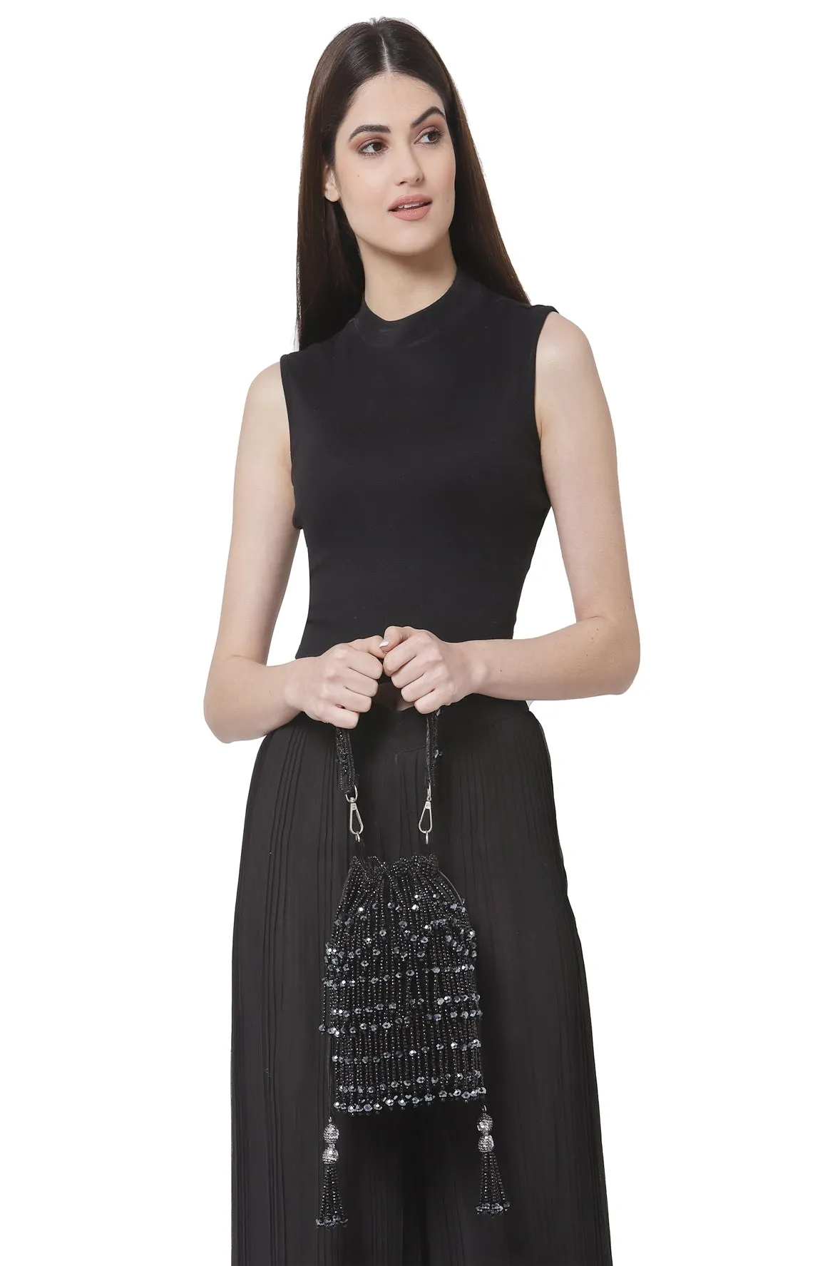 Rain Drop Potli in Black