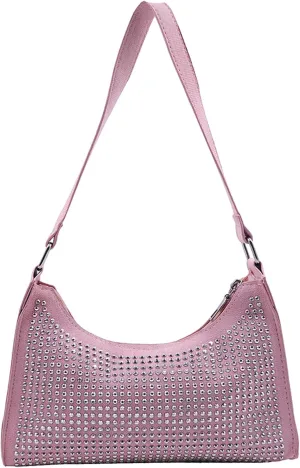 RARITYUS Bling Rhinestone Underarm Bag for Women Crystal Tote Shoulder Bag Clutch Evening Handbag for Party Wedding