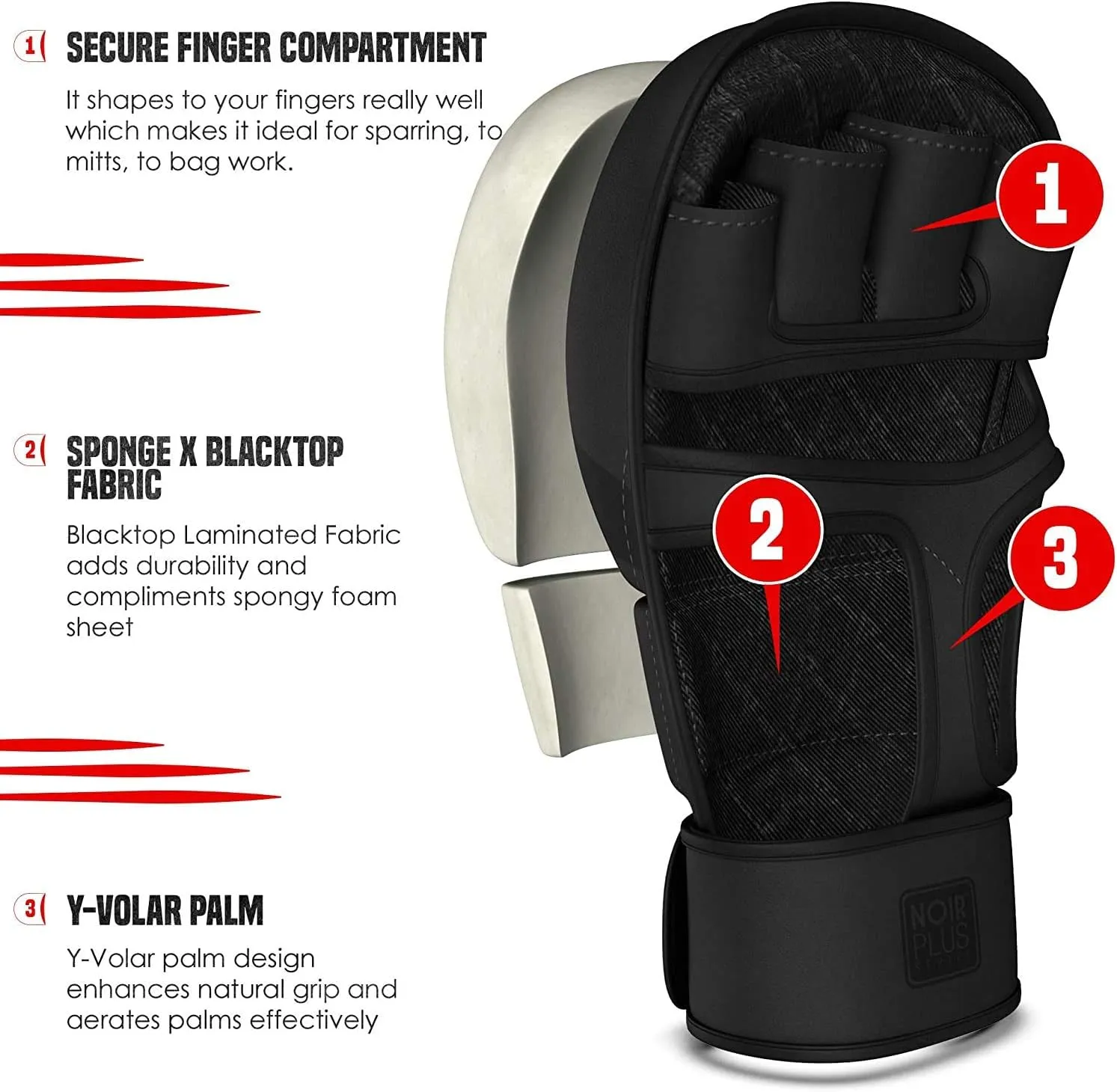 RDX MMA Hybrid Sparring Gloves, Maya Hide Leather, Open Ventilated Palm, Padded Mitts Martial Arts Kickboxing Muay Thai Training Cage Fighting, Men Adult, Punching Bag and Pads Workout