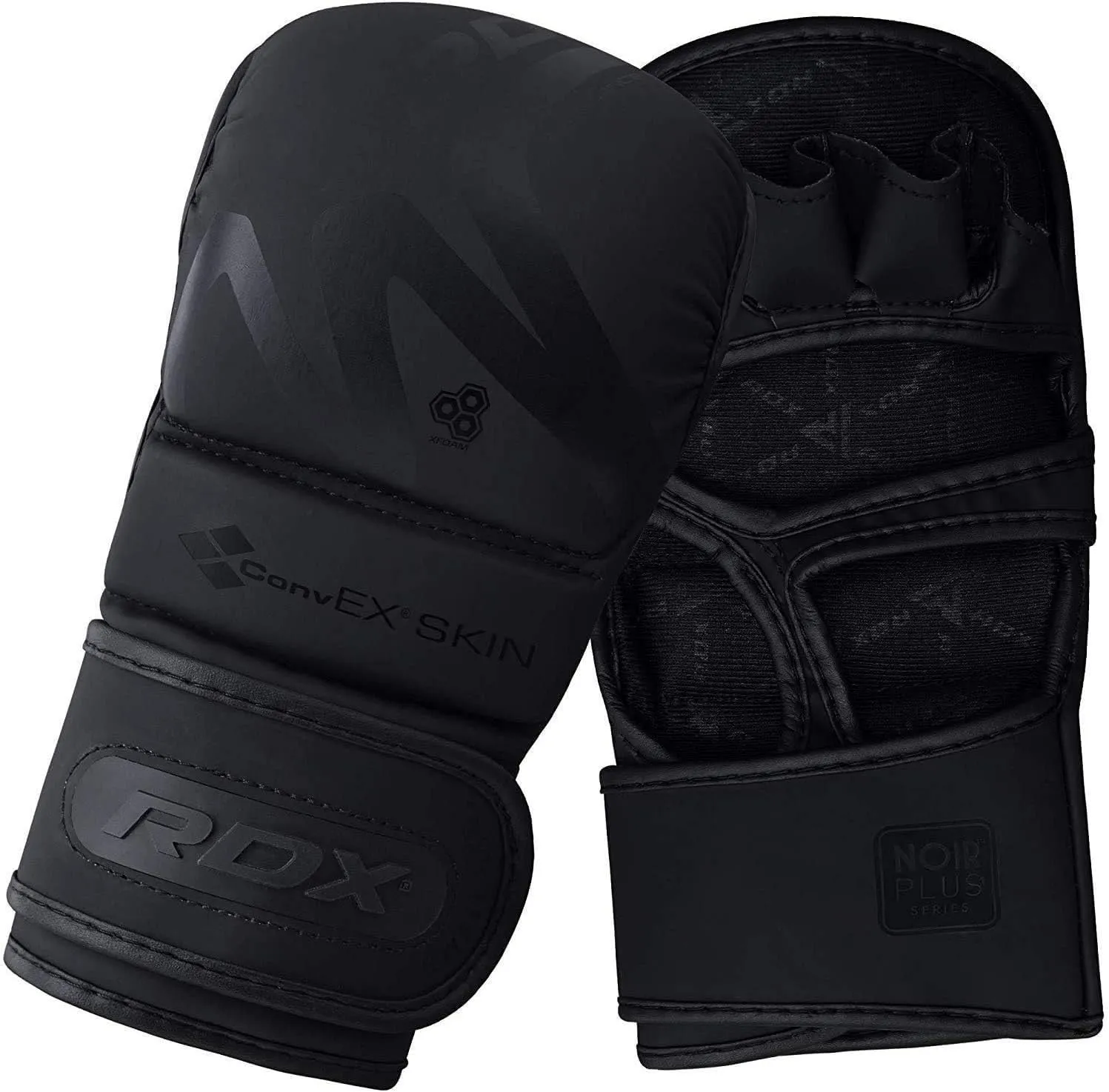 RDX MMA Hybrid Sparring Gloves, Maya Hide Leather, Open Ventilated Palm, Padded Mitts Martial Arts Kickboxing Muay Thai Training Cage Fighting, Men Adult, Punching Bag and Pads Workout