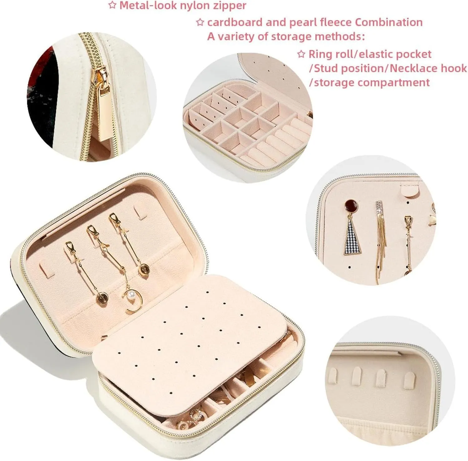 Retro Abstract Racing Track Jewelry Box Necklace Ring Storage Organizer, PU Leather Jewelry case Portable Travel Jewelry Organizer for Women Girls