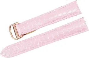 RHAIYAN Watch Accessories Crocodile Leather Watch Band With Stainless Steel Folding Buckle Compatible With Cartier Tank SOLO Series Strap Specific ( Color : Fluorescent Pink , Size : 20MM_GOLD BUCKLE
