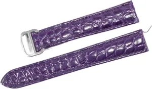 RHAIYAN Watch Accessories Crocodile Leather Watch Band with Stainless Steel Folding Buckle Compatible with Cartier Tank Solo Series Strap Specific (Color : Purple, Size : 18MM_Silver Buckle)