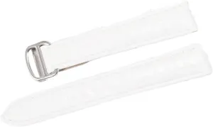 RHAIYAN Watch Accessories Crocodile Leather Watch Band with Stainless Steel Folding Buckle Compatible with Cartier Tank Solo Series Strap Specific (Color : White, Size : 24MM_Silver Buckle)