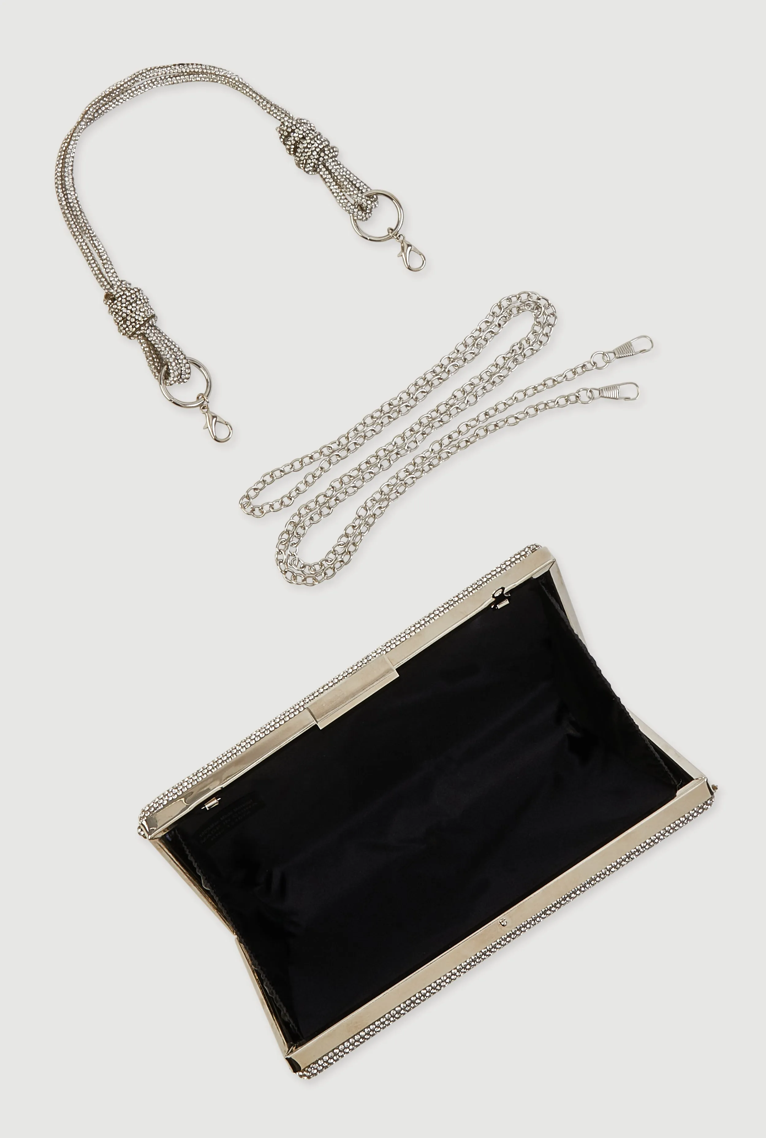 Rhinestone Studded Convertible Strap Crossbody Clutch